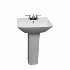 Barclay Summit 600 Pedestal Lavatory Bathroom Sink -Hansgrohe Shop Summit 600 Vitreous China 24 Pedestal Bathroom Sink with Overflow 2