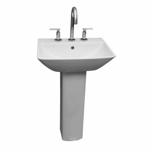 Barclay Summit 600 Pedestal Lavatory Bathroom Sink -Hansgrohe Shop Summit 600 Vitreous China 24 Pedestal Bathroom Sink with Overflow 3