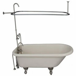 Barclay TKADTR60-BBN2 Anthea 60″ Acrylic Roll Top Tub Kit In Bisque – Brushed Nickel Accessories