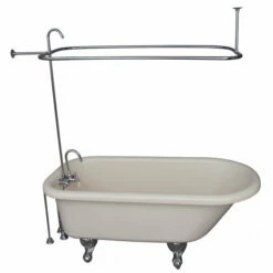 Barclay TKADTR60-BCP1 Anthea 60″ Acrylic Roll Top Tub Kit In Bisque – Polished Chrome Accessories