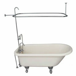 Barclay TKADTR60-BCP2 Anthea 60″ Acrylic Roll Top Tub Kit In Bisque – Polished Chrome Accessories