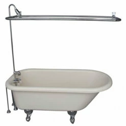 Barclay TKADTR60-BCP4 Anthea 60″ Acrylic Roll Top Tub Kit In Bisque – Polished Chrome Accessories