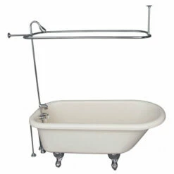 Barclay TKADTR60-BCP6 Anthea 60″ Acrylic Roll Top Tub Kit In Bisque – Polished Chrome Accessories