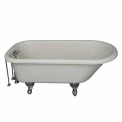 Barclay TKADTR60-BCP8 Anthea 60″ Acrylic Roll Top Tub Kit In Bisque – Polished Chrome Accessories