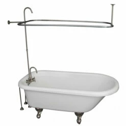 Barclay TKADTR60-WBN1 Anthea 60″ Acrylic Roll Top Tub Kit In White – Brushed Nickel Accessories