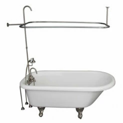 Barclay TKADTR60-WBN2 Anthea 60″ Acrylic Roll Top Tub Kit In White – Brushed Nickel Accessories
