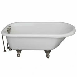 Barclay TKADTR60-WBN3 Anthea 60″ Acrylic Roll Top Tub Kit In White – Brushed Nickel Accessories