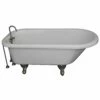 Barclay Anthea TKADTR60-WBN4 60″ Acrylic Roll Top Tub Kit In White With Brushed Nickel Accessories