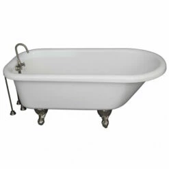 Barclay TKADTR60-WBN4 Anthea 60″ Acrylic Roll Top Tub Kit In White – Brushed Nickel Accessories