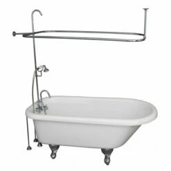 Barclay TKADTR60-WCP2 Anthea 60″ Acrylic Roll Top Tub Kit In White – Polished Chrome Accessories