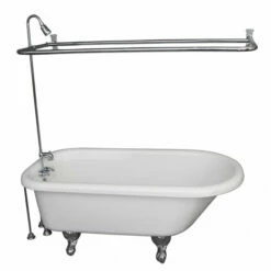 Barclay TKADTR60-WCP4 Anthea 60″ Acrylic Roll Top Tub Kit In White – Polished Chrome Accessories