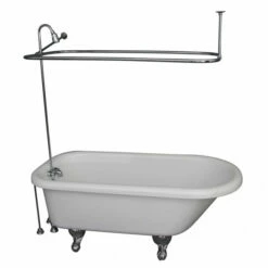 Barclay TKADTR60-WCP5 Anthea 60″ Acrylic Roll Top Tub Kit In White – Polished Chrome Accessories