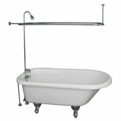 Barclay TKADTR60-WCP6 Anthea 60″ Acrylic Roll Top Tub Kit In White – Polished Chrome Accessories