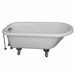 Barclay TKADTR60-WCP8 Anthea 60″ Acrylic Roll Top Tub Kit In White – Polished Chrome Accessories