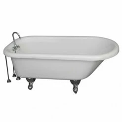 Barclay TKADTR60-WCP9 Anthea 60″ Acrylic Roll Top Tub Kit In White – Polished Chrome Accessorie