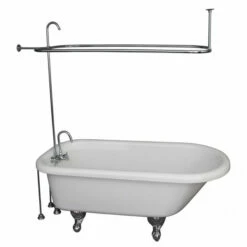 Barclay TKADTR67-WCP1 Asia 67″ Acrylic Roll Top Tub Kit In White – Polished Chrome Accessories