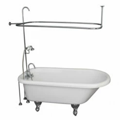 Barclay TKADTR67-WCP2 Asia 67″ Acrylic Roll Top Tub Kit In White – Polished Chrome Accessories