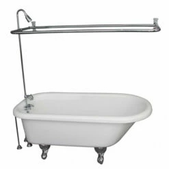 Barclay TKADTR67-WCP4 Asia 67″ Acrylic Roll Top Tub Kit In White – Polished Chrome Accessories