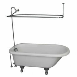 Barclay TKADTR67-WCP5 Asia 67″ Acrylic Roll Top Tub Kit In White – Polished Chrome Accessories