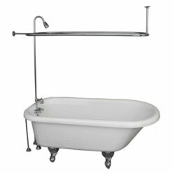 Barclay TKADTR67-WCP6 Asia 67″ Acrylic Roll Top Tub Kit In White – Polished Chrome Accessories