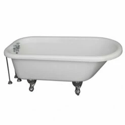 Barclay TKADTR67-WCP7 Asia 67″ Acrylic Roll Top Tub Kit In White – Polished Chrome Accessories