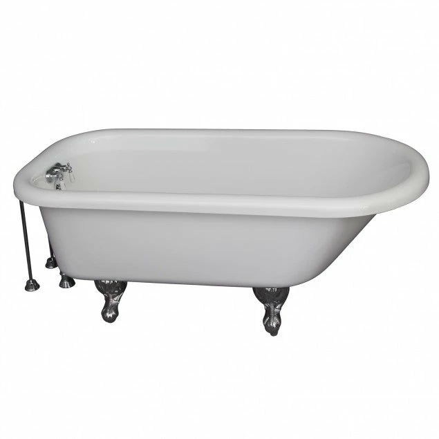 Barclay TKADTR67-WCP8 Asia 67″ Acrylic Roll Top Tub Kit In White – Polished Chrome Accessories 1 Barclay TKADTR67-WCP8 Asia 67″ Acrylic Roll Top Tub Kit In White – Polished Chrome Accessories