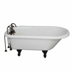 Barclay TKADTR67-WORB1 Asia 67″ Acrylic Roll Top Tub Kit In White – Oil Rubbed Bronze Accessories