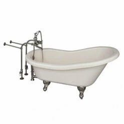 Barclay TKADTS60-BBN2 Fillmore 60″ Acrylic Slipper Tub Kit In Bisque – Brushed Nickel Accessories