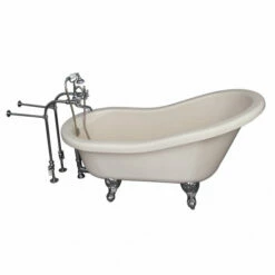 Barclay TKADTS60-BCP2 Fillmore 60″ Acrylic Slipper Tub Kit In Bisque – Polished Chrome Accessories