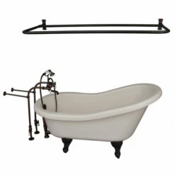 Barclay TKADTS60-BORB5 Fillmore 60″ Acrylic Slipper Tub Kit In Bisque – Oil Rubbed Bronze Accessories