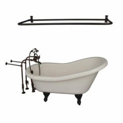 Barclay TKADTS60-BORB6 Fillmore 60″ Acrylic Slipper Tub Kit In Bisque – Oil Rubbed Bronze Accessories