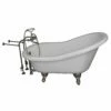 Barclay TKADTS60-WBN1 Fillmore 60″ Acrylic Slipper Premium Tub Kit In White With Brushed Nickel Accessories