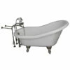 Barclay TKADTS60-WBN2 Fillmore 60″ Acrylic Slipper Tub Kit In White – Brushed Nickel Accessories
