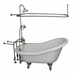 Barclay TKADTS60-WBN3 Fillmore 60″ Acrylic Slipper Tub Kit In White – Brushed Nickel Accessories