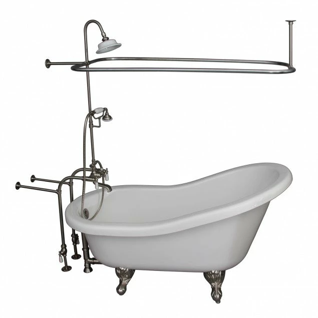 Barclay TKADTS60-WBN3 Fillmore 60″ Acrylic Slipper Tub Kit In White – Brushed Nickel Accessories 1 Barclay TKADTS60-WBN3 Fillmore 60″ Acrylic Slipper Tub Kit In White – Brushed Nickel Accessories