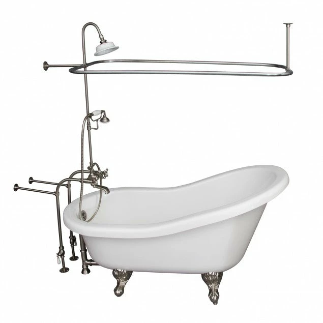 Barclay TKADTS60-WBN4 Fillmore 60″ Acrylic Slipper Tub Kit In White – Brushed Nickel Accessories 1 Barclay TKADTS60-WBN4 Fillmore 60″ Acrylic Slipper Tub Kit In White – Brushed Nickel Accessories