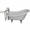 Barclay TKADTS60-WCP2 Fillmore 60″ Acrylic Slipper Premium Tub Kit In White With Polished Chrome Accessories