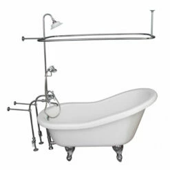 Barclay TKADTS60-WCP3 Fillmore 60″ Acrylic Slipper Tub Kit In White – Polished Chrome Accessories