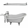 Barclay TKADTS60-WCP6 Fillmore 60″ Acrylic Slipper Tub Kit In White – Polished Chrome Accessories