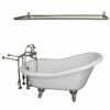 Barclay TKADTS67-WBN6 Isadora 67″ Acrylic Slipper Tub Kit In White – Brushed Nickel Accessories