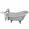 Barclay TKADTS67-WCP1 Isadora 67″ Acrylic Slipper Tub Kit In White – Polished Chrome Accessories