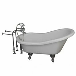 Barclay TKADTS67-WCP1 Isadora 67″ Acrylic Slipper Tub Kit In White – Polished Chrome Accessories