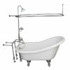 Barclay TKADTS67-WCP3 Isadora 67″ Acrylic Slipper Tub Kit In White – Polished Chrome Accessories