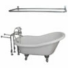 Barclay TKADTS67-WCP5 Isadora 67″ Acrylic Slipper Tub Kit In White – Polished Chrome Accessories