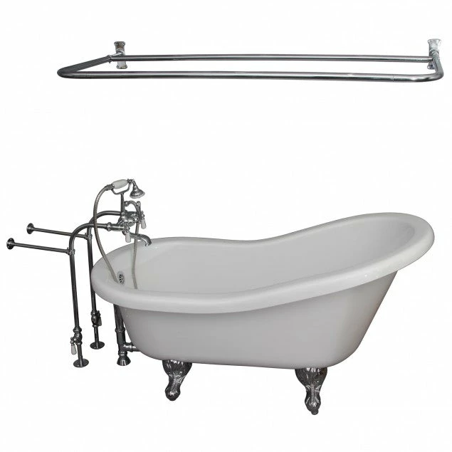 Barclay TKADTS67-WCP5 Isadora 67″ Acrylic Slipper Tub Kit In White – Polished Chrome Accessories 1 Barclay TKADTS67-WCP5 Isadora 67″ Acrylic Slipper Tub Kit In White – Polished Chrome Accessories