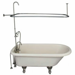 Barclay TKATR60-BBN2 Andover 60″ Acrylic Roll Top Tub Kit In Bisque – Brushed Nickel Accessories
