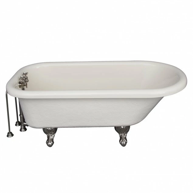Barclay TKATR60-BBN3 Andover 60″ Acrylic Roll Top Tub Kit In Bisque – Brushed Nickel Accessories 1 Barclay TKATR60-BBN3 Andover 60″ Acrylic Roll Top Tub Kit In Bisque – Brushed Nickel Accessories
