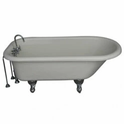 Barclay TKATR60-BCP10 Andover 60″ Acrylic Roll Top Tub Kit In Bisque – Polished Chrome Accessories