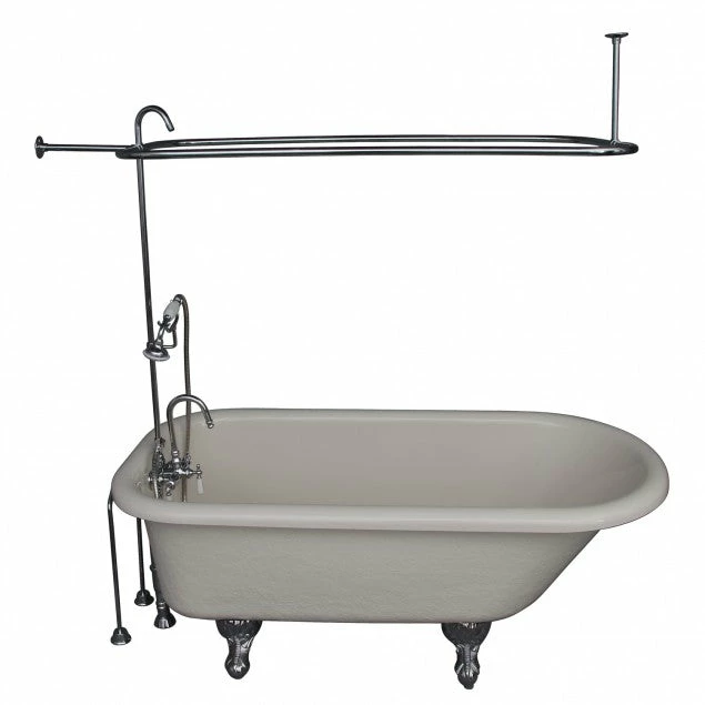 Barclay TKATR60-BCP2 Andover 60″ Acrylic Roll Top Tub Kit In Bisque – Polished Chrome Accessories 1 Barclay TKATR60-BCP2 Andover 60″ Acrylic Roll Top Tub Kit In Bisque – Polished Chrome Accessories