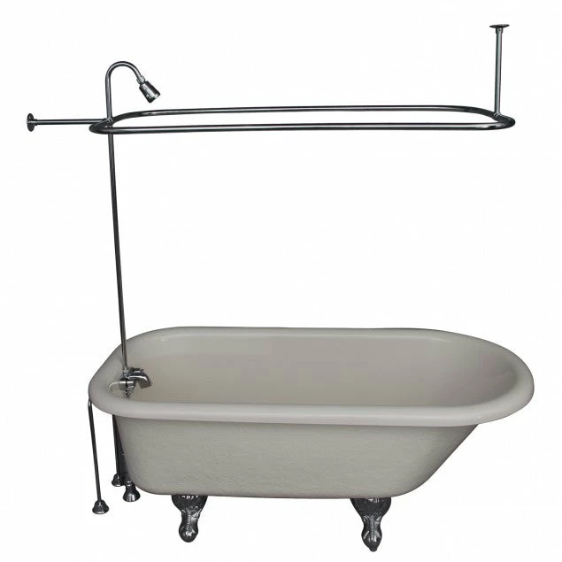 Barclay TKATR60-BCP3 Andover 60″ Acrylic Roll Top Tub Kit In Bisque – Polished Chrome Accessories 1 Barclay TKATR60-BCP3 Andover 60″ Acrylic Roll Top Tub Kit In Bisque – Polished Chrome Accessories